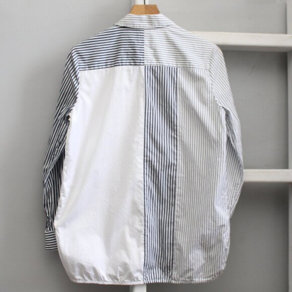 Harshman Blue & White Aurora Stripe Button Down Long Sleeve Shirt Size Small - Picture 3 of 8